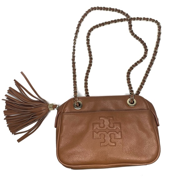 Tory Burch Bags Tory Burch Thea Chain Crossbody Bag Brown Leather Shoulder Bag Convertible